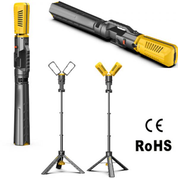 Dimmable 2x50W LED worklight with telescoping tripod