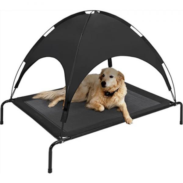 Portable Dog Pet Elevated Bed with sunshade