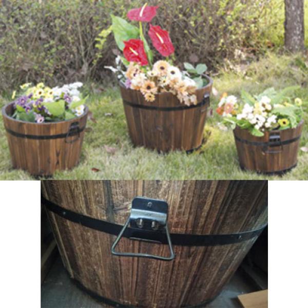 3pcs garden wooden barrel set