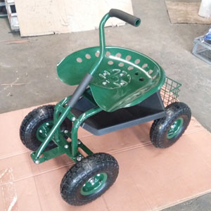 Steerable Tool Cart with Seat(Straight Handle)