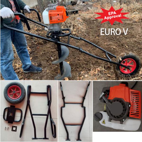 63cc earth auger with drilling trolley