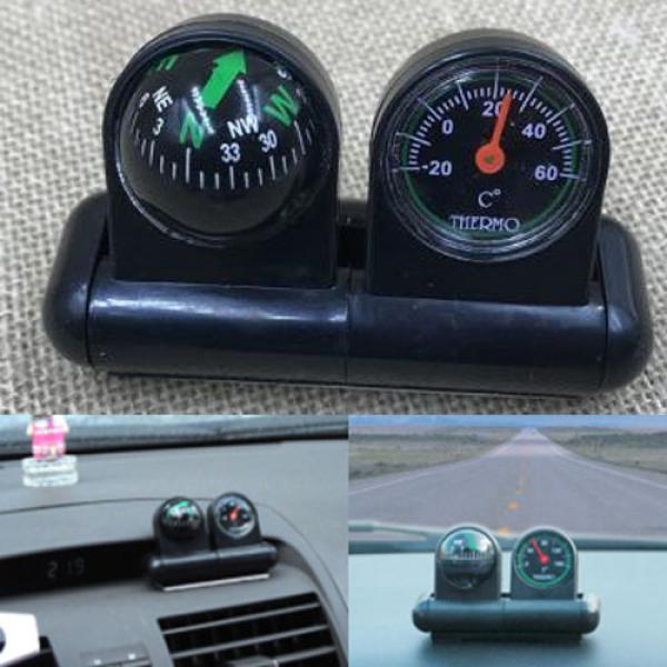 CAR COMPASS AND THERMOMETER