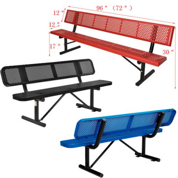 Outdoor Steel Bench with back
