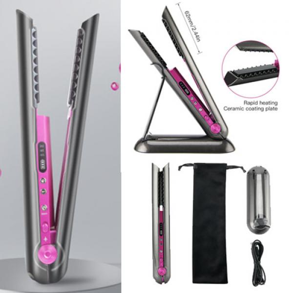 Travel Mini Cordless 2 in 1 Rechargeable Battery Operated Hair Straightener With Teeth