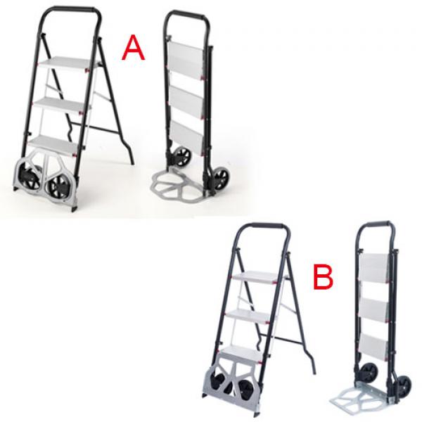 2 in 1 Folding Hand Truck Trolley Cart and 3-Step Ladder