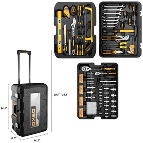 258pcs Tool Kit with Rolling Tool Box, all Carbon steel