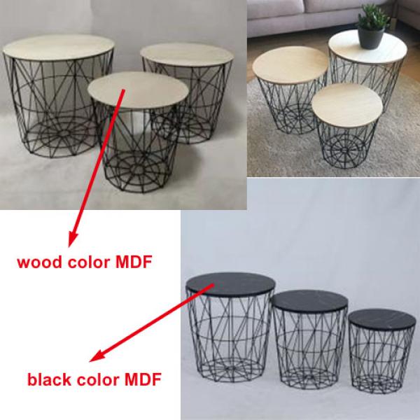 Set of 3 metal wire side table