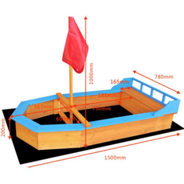 Wooden Sandbox boat